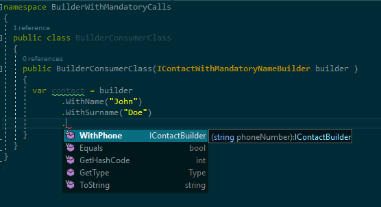 Intellisense after mandatory phone call