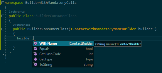 Intellisense before mandatory call